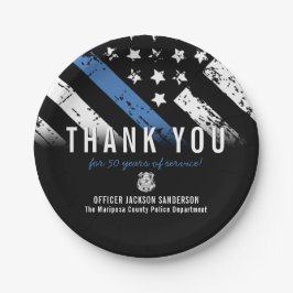 Jubiläumsflagge der Polizei Pappteller