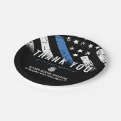 Jubiläumsflagge der Polizei Pappteller (Schrägansicht)