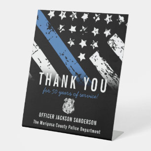 Jubiläumsflagge der Polizei Sockelschild