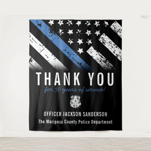 Jubiläumsflagge der Polizei Wandteppich (Vorderseite)