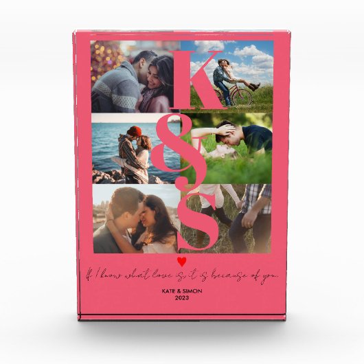 Jubiläumsfoto Collage Pink Fotoblock (Vorderseite)