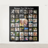 Jubiläumsfoto Collage, WEIL ZWEI FELL IN LIEBE Wandteppich (Vorderseite)