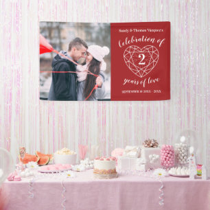 Jubiläumsgarn personalisiertes Foto Banner