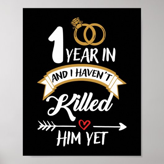 Jubiläumsgedanke für ihr 1-jähriges Jubiläum Poster (Vorne)