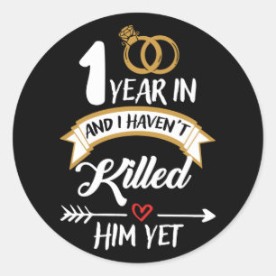 Jubiläumsgedanke für ihr 1-jähriges Jubiläum Runder Aufkleber