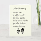 Jubiläumsgedicht Funny Happing Anniversary Karte (Vorderseite)