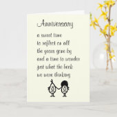 Jubiläumsgedicht Funny Happing Anniversary Karte (Gelbe Blume)