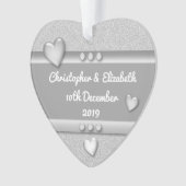 Jubiläumsgeschenk 25 Jahre mit Namen und Datum Ornament (Vorderseite)