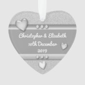 Jubiläumsgeschenk 25 Jahre mit Namen und Datum Ornament (Vorderseite)