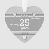 Jubiläumsgeschenk 25 Jahre mit Namen und Datum Ornament (Rückseite)