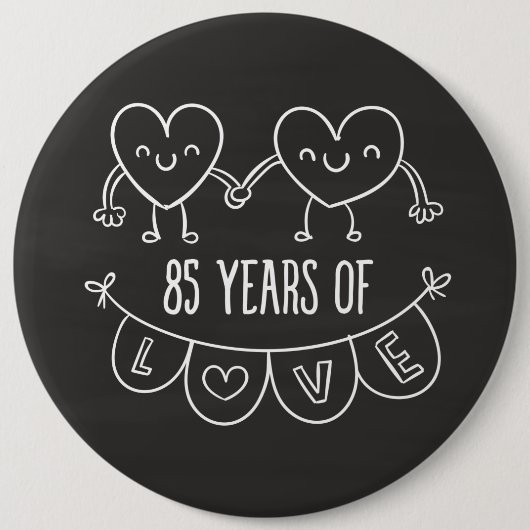 Jubiläumsgeschenk Chalk Hearts Button (Vorderseite)