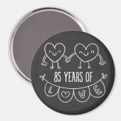 Jubiläumsgeschenk Chalk Hearts Magnet (Vorderseite/Rückseite)