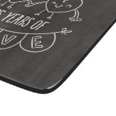 Jubiläumsgeschenk Chalk Hearts Schneidebrett (Ecke)