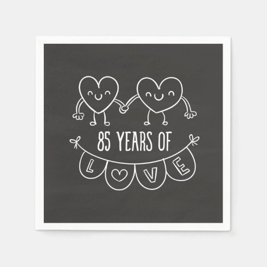 Jubiläumsgeschenk Chalk Hearts Serviette (Vorderseite)
