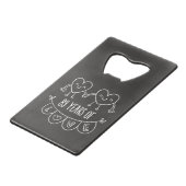 Jubiläumsgeschenk Chalk Herz Geldkarten Flaschenöffner (Vorderseite Schrägansicht)