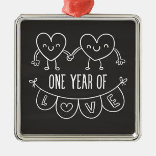 Jubiläumsgeschenk für ihr Chalk Square Ornament Aus Metall