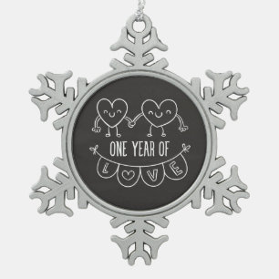 Jubiläumsgeschenk für ihr Schneeflocken Zinn-Ornament
