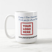 Jubiläumsgeschenk für Mitarbeiter - Firmenlogo Kaffeetasse (Links)