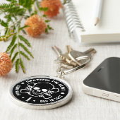 Jubiläumsgeschenk mit Schädel reinigen Schlüsselanhänger (Seite)