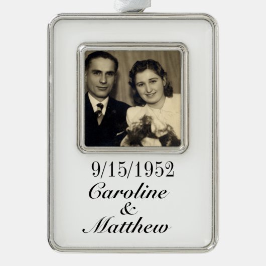 Jubiläumsgeschenk Rahmen-Ornament Silber (Vorderseite)