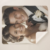Jubiläumsgeschenk Sherpa Blanket Hochzeit Foto Ehe Sherpadecke (Vorderseite (Horizontal))