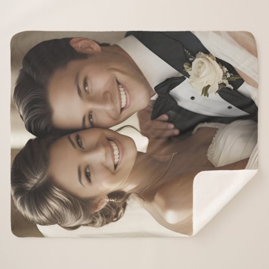 Jubiläumsgeschenk Sherpa Blanket Hochzeit Foto Ehe Sherpadecke (Vorderseite (Horizontal))