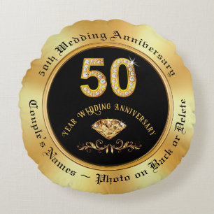 Jubiläumsgeschenke für 50 Jahre Ehe, Foto Rundes Kissen