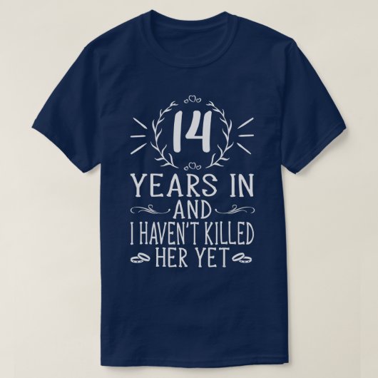 Jubiläumsgeschenke für Mens 14 Jahre T-Shirt (Design vorne)