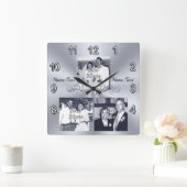 Jubiläumsgeschenke mit Bildern und Text oder Lösch Quadratische Wanduhr (Zuhause)