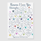 Jubiläumsgründe Ich Liebe Sie Personalisiert Magne Magnetkarte (Vorderseite)