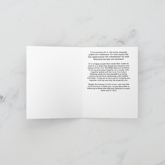 Jubiläumsgrüßkarte Karte (Innenseite)