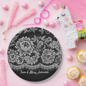 Jubiläumsjubiläum der weißen Spitzenteile in Schwa Pappteller (Party)