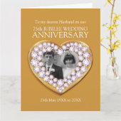 Jubiläumsjubiläum Jubiläum Foto Ehemann Karte (Gelbe Blume)