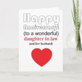 Jubiläumsjubiläum und lustige Tochter Karte (Vorderseite)