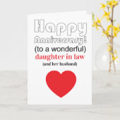 Jubiläumsjubiläum und lustige Tochter Karte (Gelbe Blume)