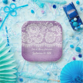 Jubiläumsjubiläumsjacke auf Lila Papiertüte Pappteller (Party)