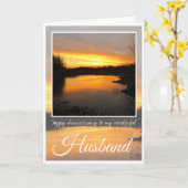 Jubiläumsjunge, dunkelorange Sonnenaufgang, Karte (Gelbe Blume)