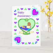 Jubiläumskarte 12. Leinenjubiläum Karte (Gelbe Blume)