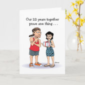 Jubiläumskarte 22. Hochzeit: Liebe Karte (Gelbe Blume)