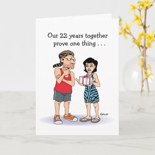 Jubiläumskarte 22. Hochzeit: Liebe Karte (Gelbe Blume)