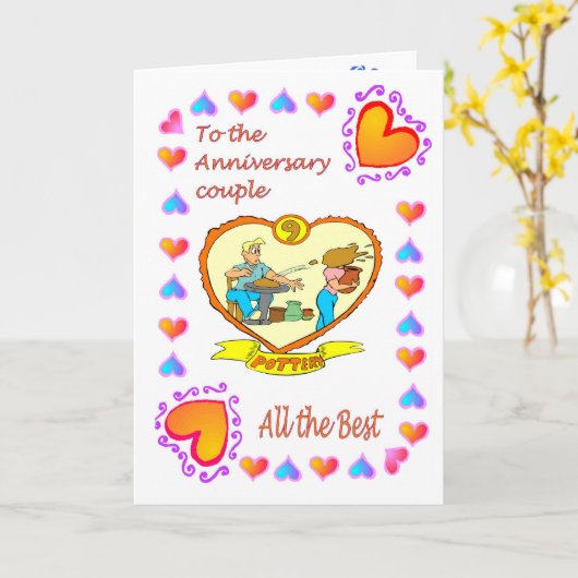 Jubiläumskarte 9. Töpferei Karte (Gelbe Blume)