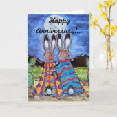 Jubiläumskarte "Bunny Rabbit/Snuggle Bunnies" Karte (Gelbe Blume)