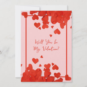 Jubiläumskarte des Roten Herzens Valentinstag Feiertagskarte