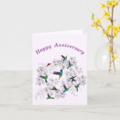 Jubiläumskarte Flying Spring Birds Personalisiert Karte (Gelbe Blume)