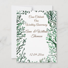 Jubiläumskarte für botanische Elemente Einladung