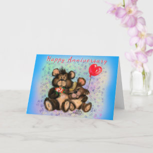 Jubiläumskarte für Couple Bear Liebe Karte