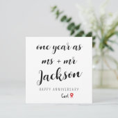 Jubiläumskarte für das erste Jahr (Stehend Vorderseite)