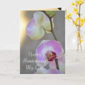 Jubiläumskarte für den rosa Orchideenausdruck Karte (Gelbe Blume)