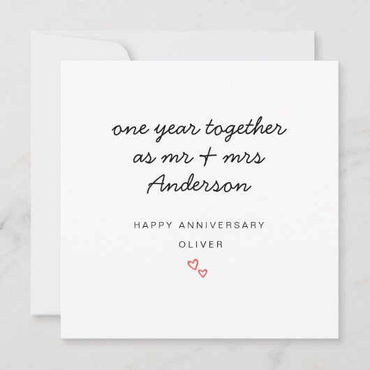 Jubiläumskarte für die Ehefrau von Ehemann (Vorderseite)