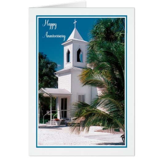 Jubiläumskarte für Ehefrau, Kleine Kirche (Vorne)